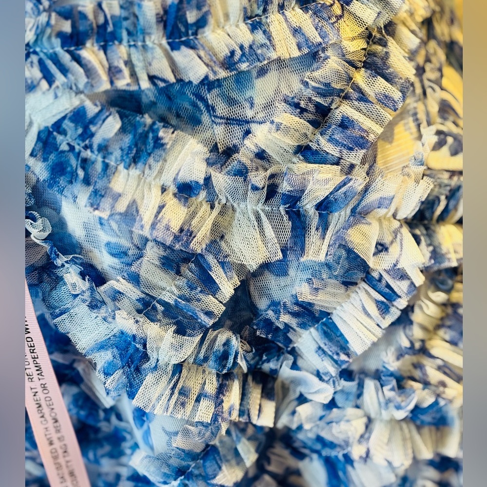 Mac Duggal Blue and White Midi Dress - Picture 10 of 16
